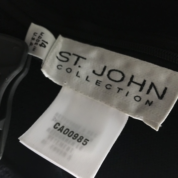 ST JOHN Black Wool Blend Ponte Sleeveless Midi Dresss 14 XL - Picture 4 of 5